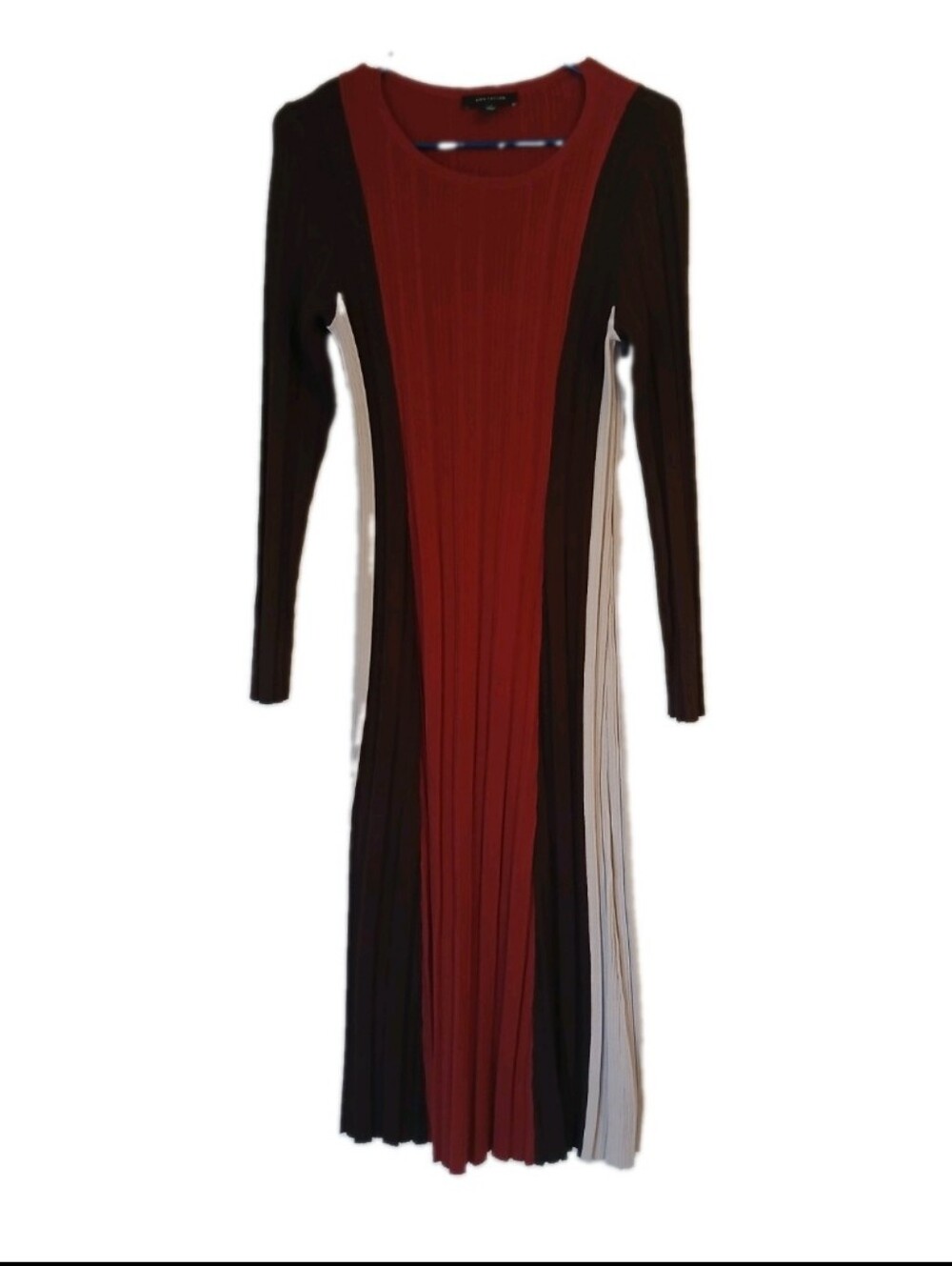 Ann Taylor Color Block Pleated Sweater Dress Size LP